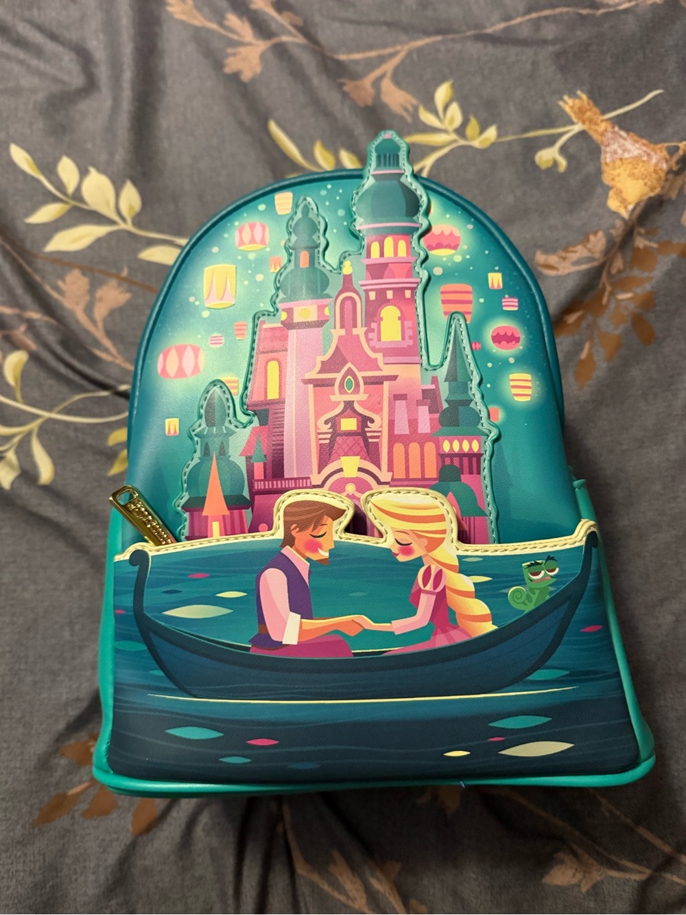 Loungefly Teal Pink Castle Mini Backpack